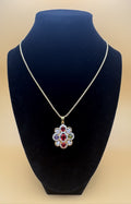 Multi‑Color Floral Pendant Necklace