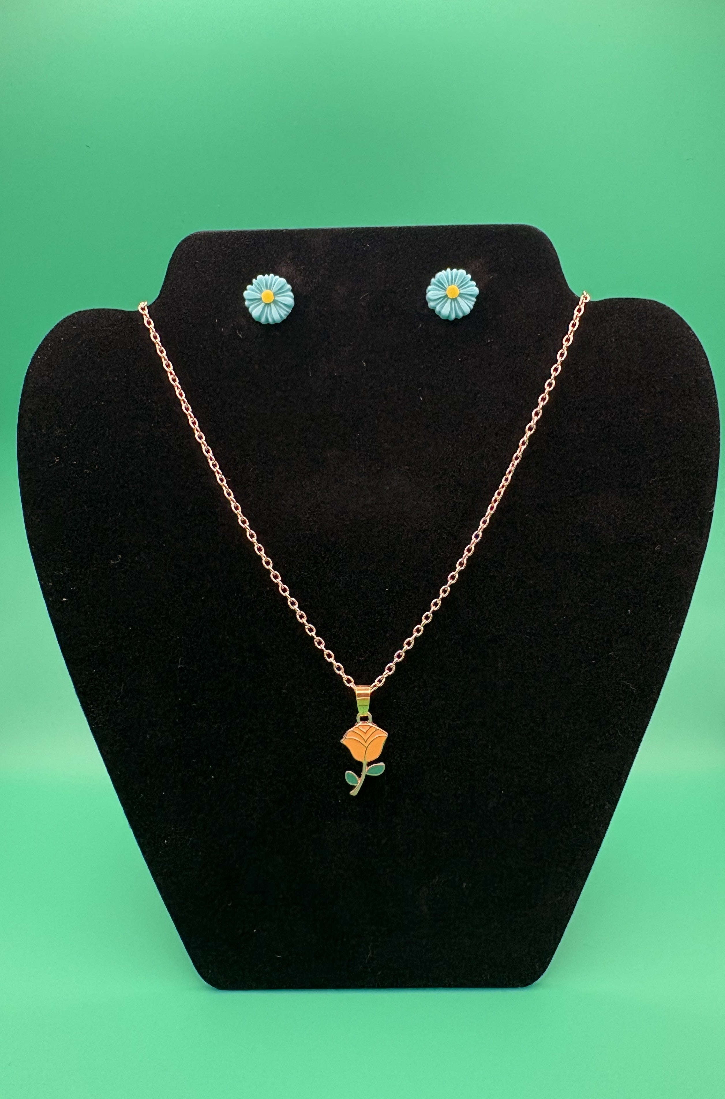 Flower Necklace & Earring Set