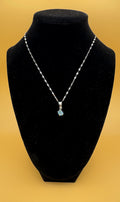 Natural Blue Apatite Stone Pendant Necklace