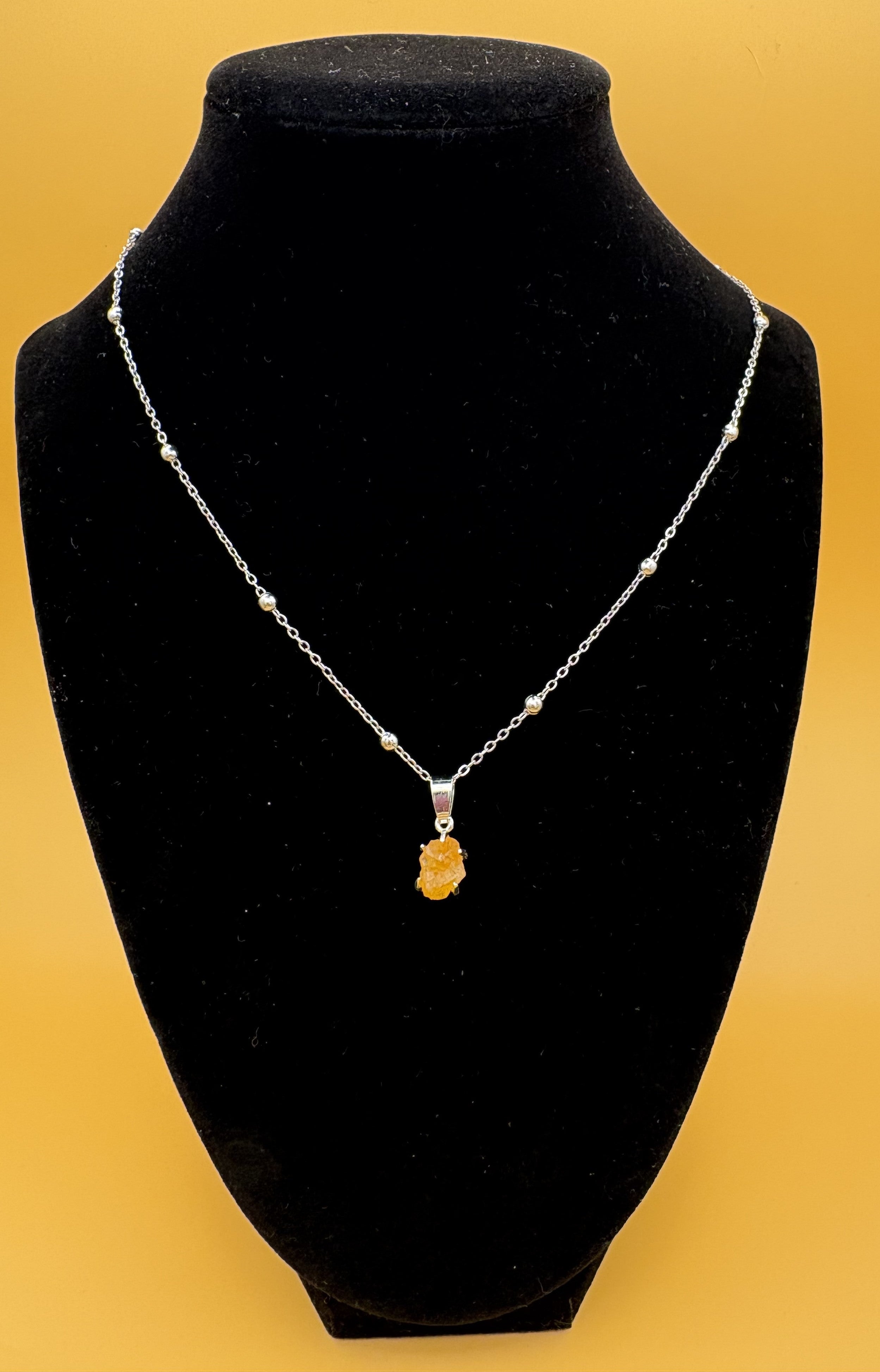 Natural Citrine stone Pendant Necklace