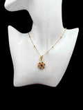 Orange & White Starburst Necklace