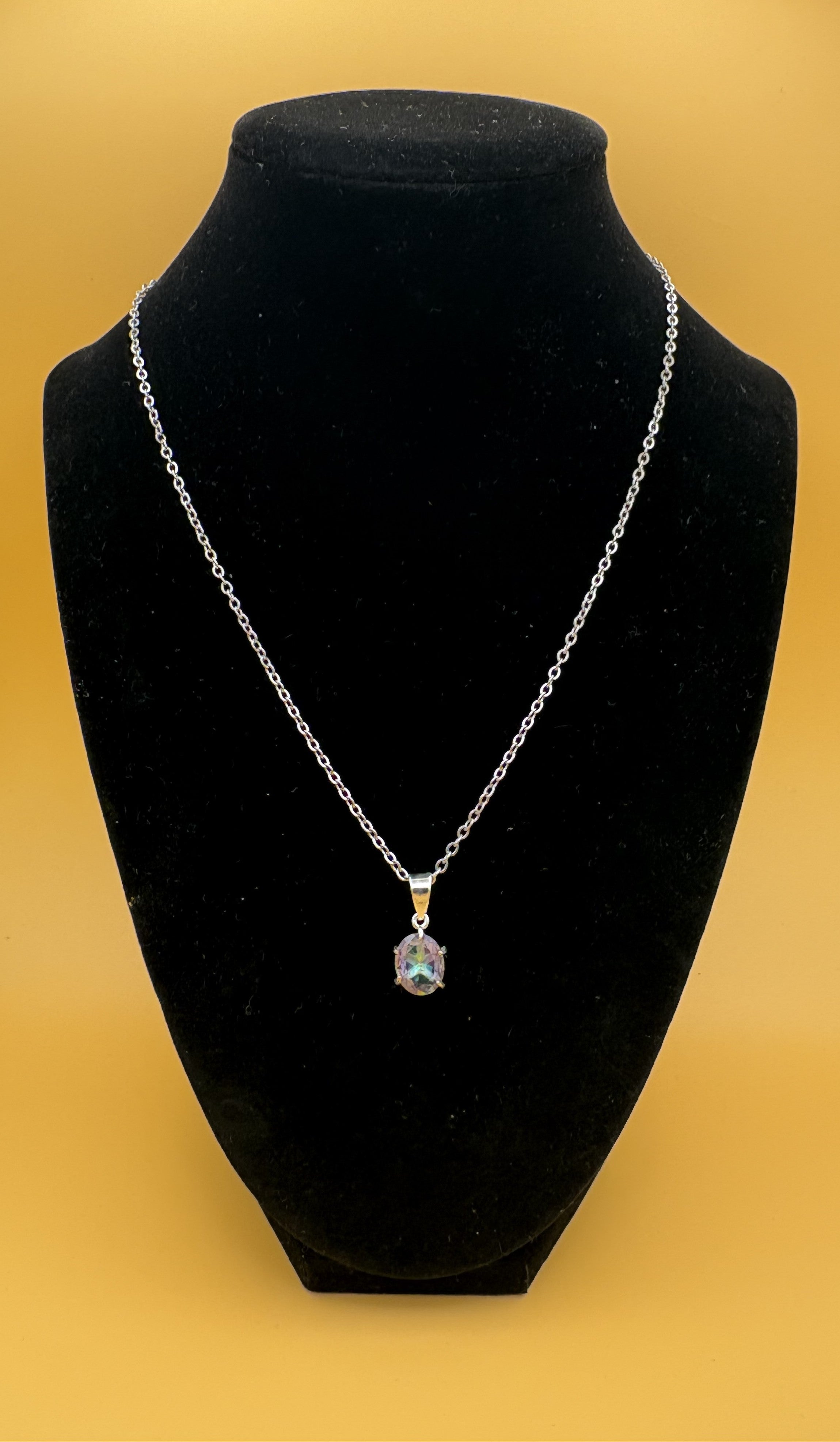 Natural Mystic Quartz Necklace Pendant