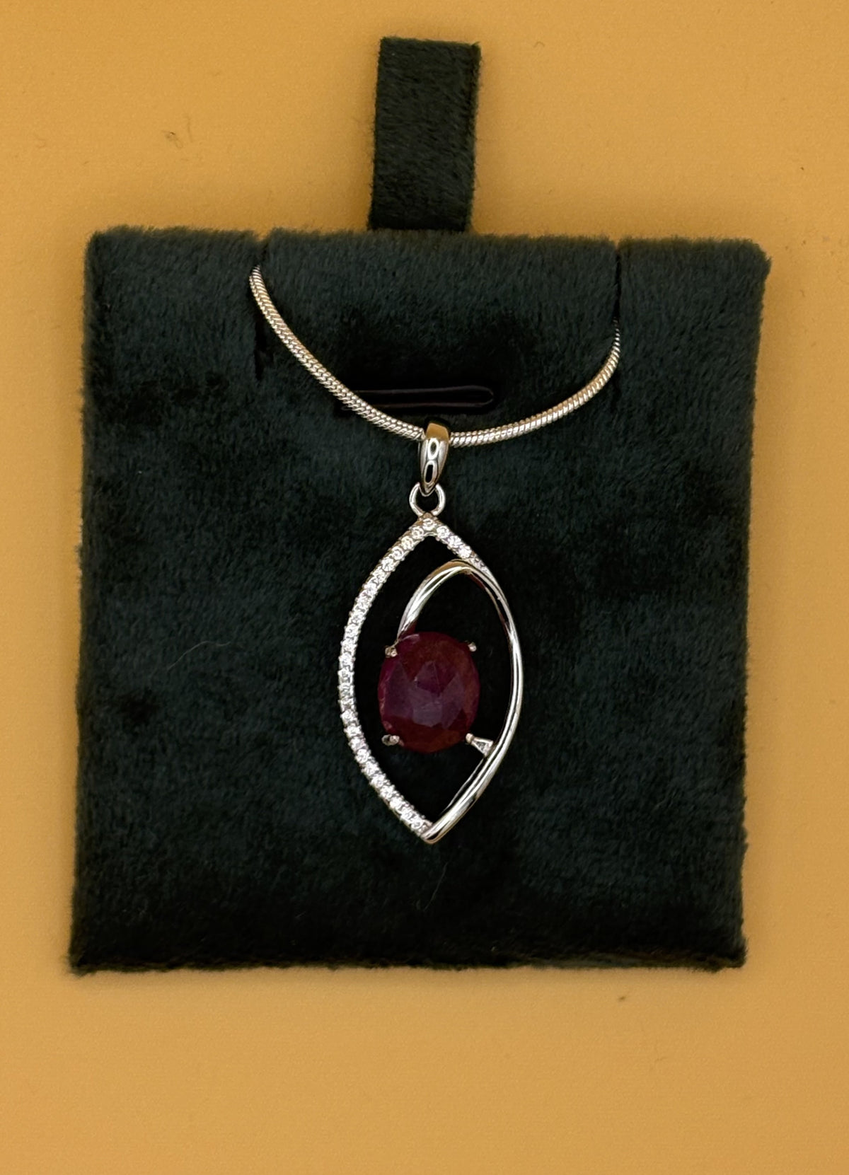 Natural Pink Sapphire Sterling Silver Pendant