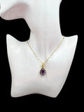 Purple Teardrop Cluster Necklace