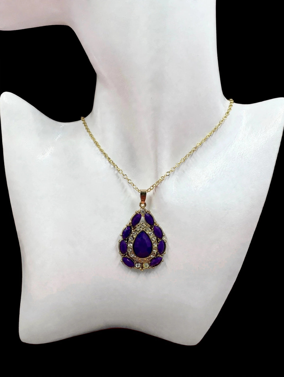 Royal Purple Teardrop Necklace