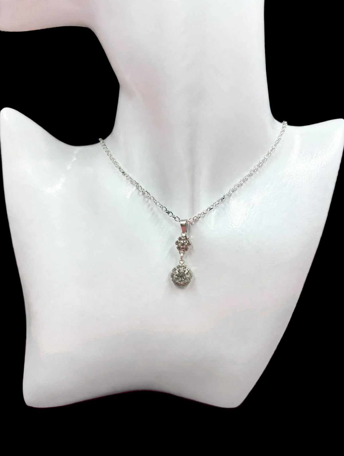 Silver Sparkle Drops Necklace