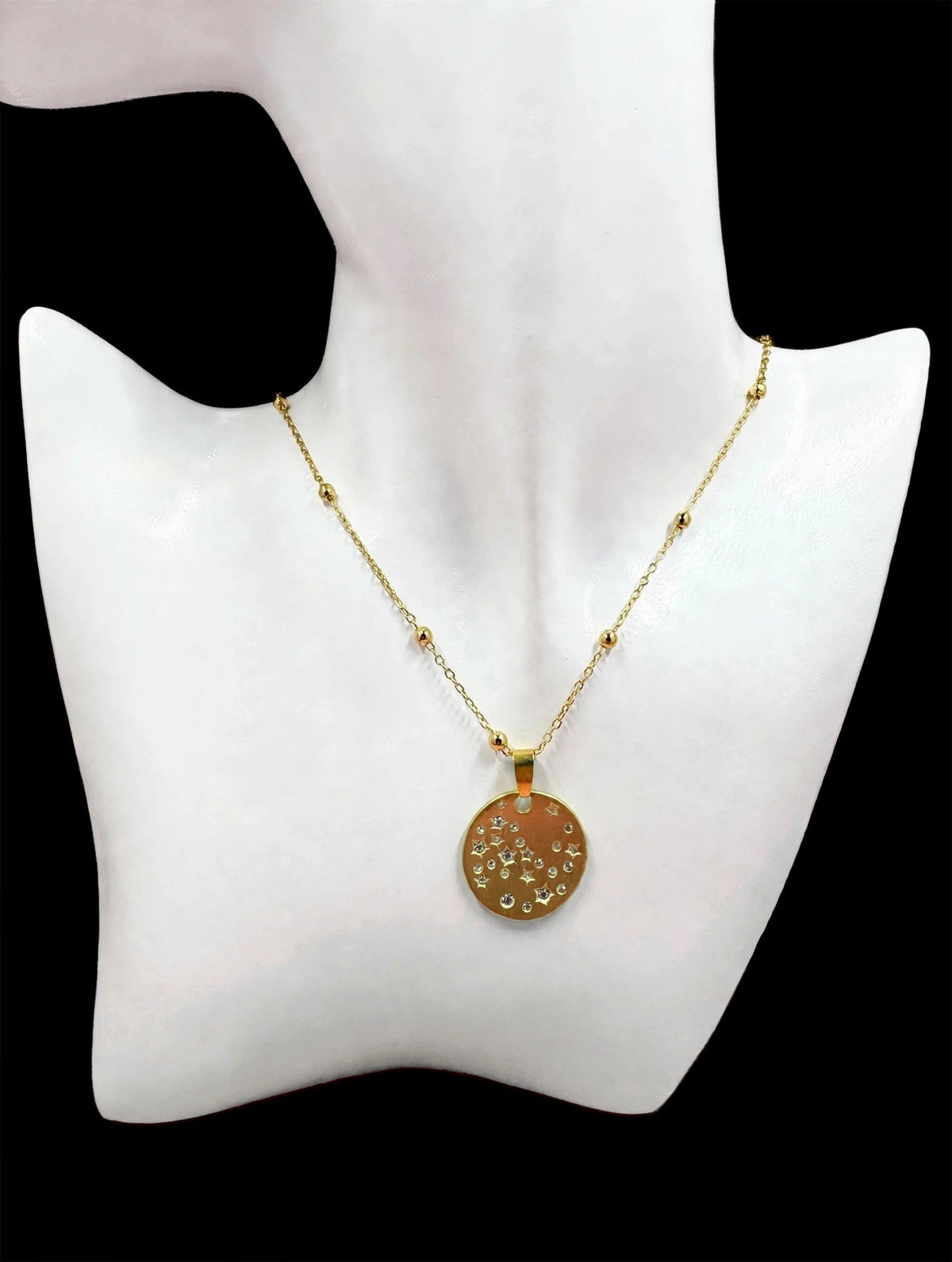 Starry Gold Disc Necklace