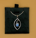 Natural Moonstone Sterling Silver Pendant Necklace