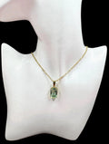 Green Cushion Cut Stone Necklace