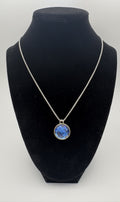 Blue Faceted Glass Pendant Necklace