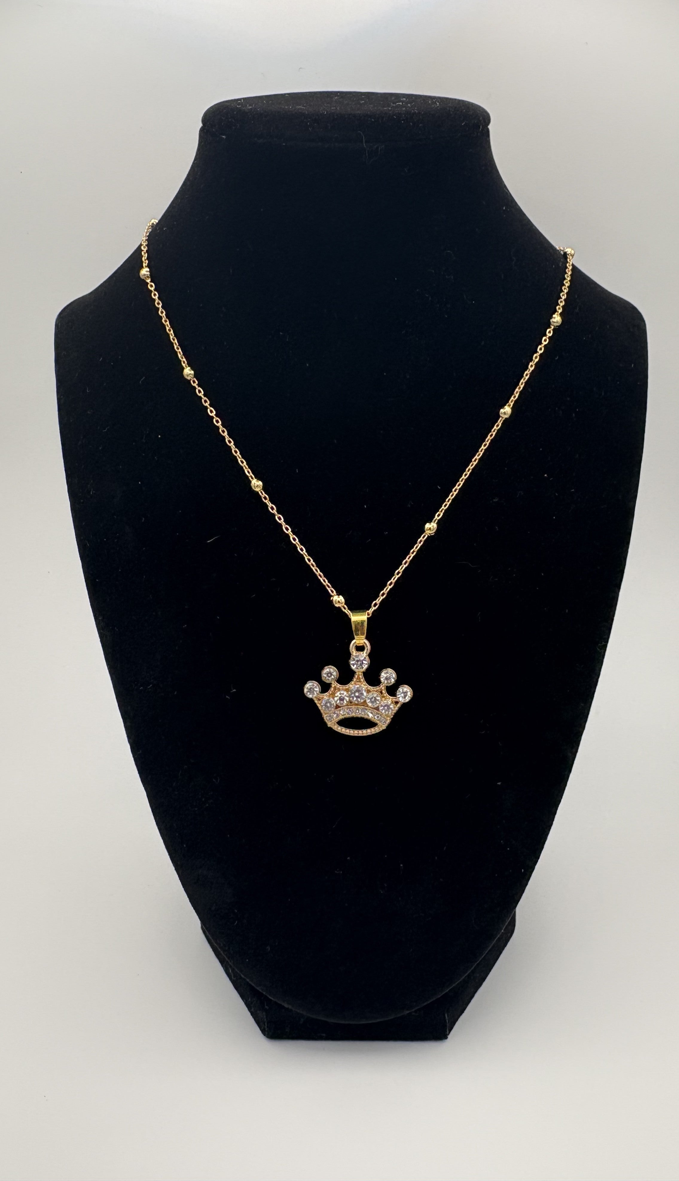 Crystal Crown Pendant Necklace